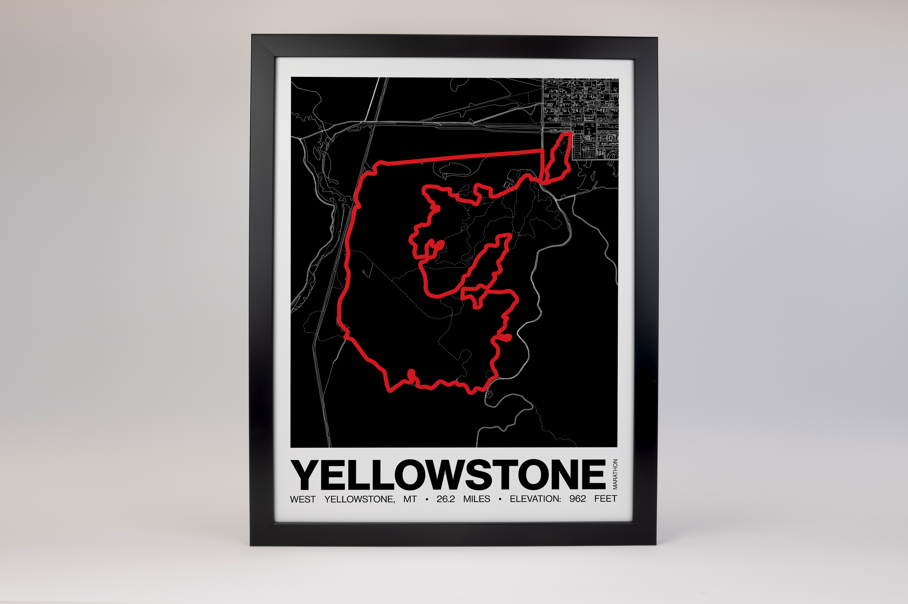 Yellowstone Marathon Poster - Grid Style