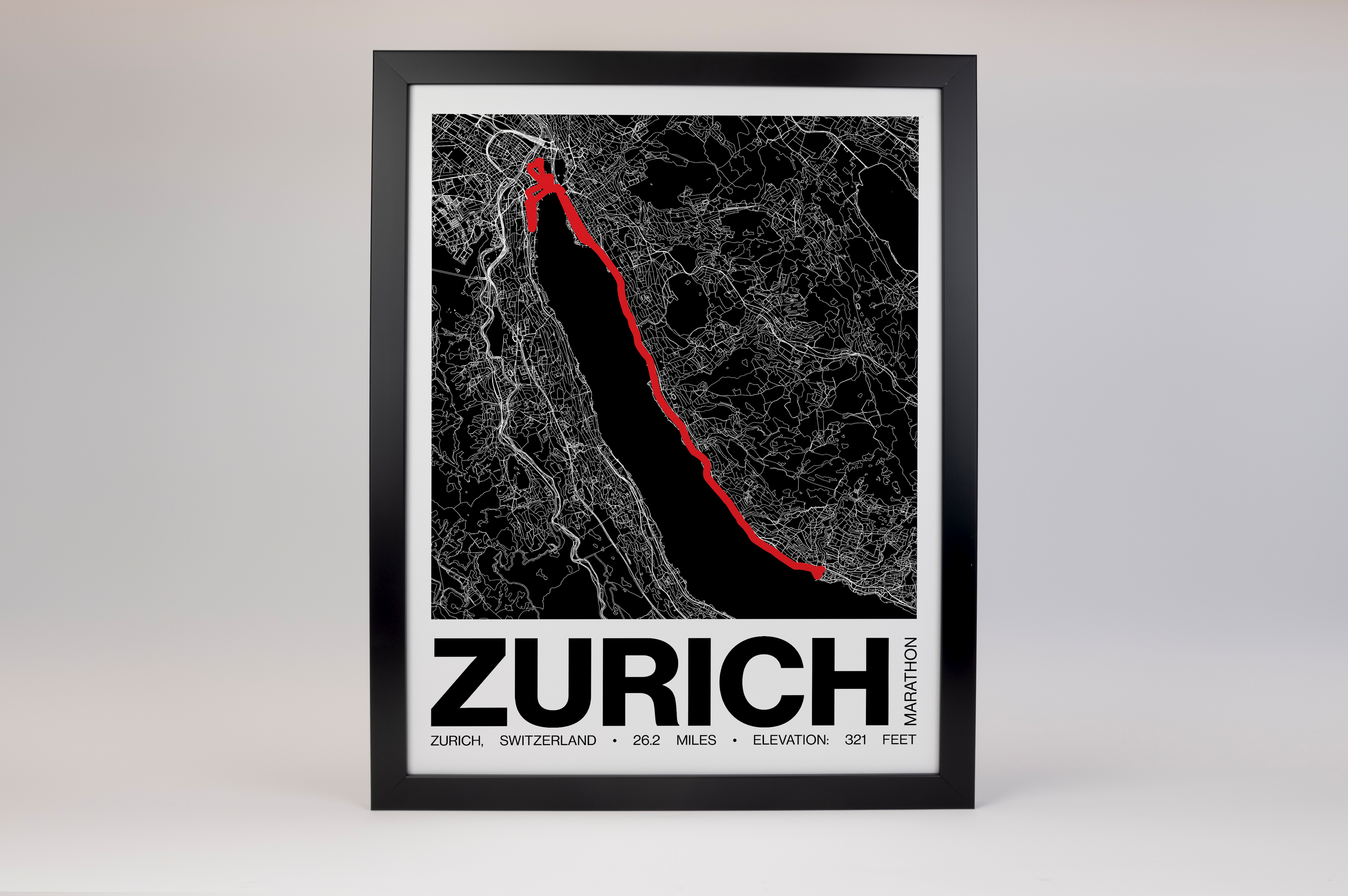 Zurich Marathon Poster - Grid Style