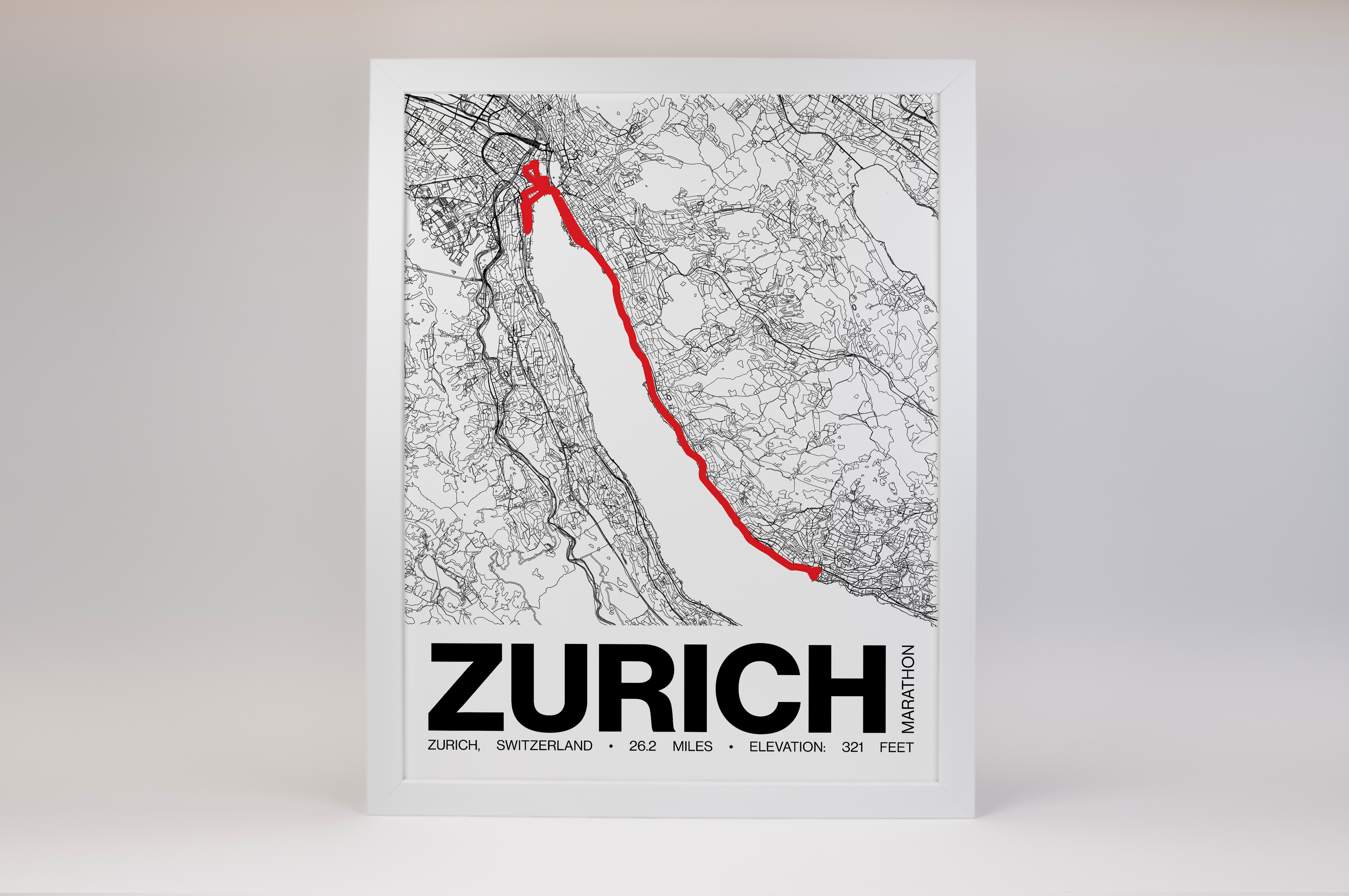 Zurich Marathon Poster - Grid Style