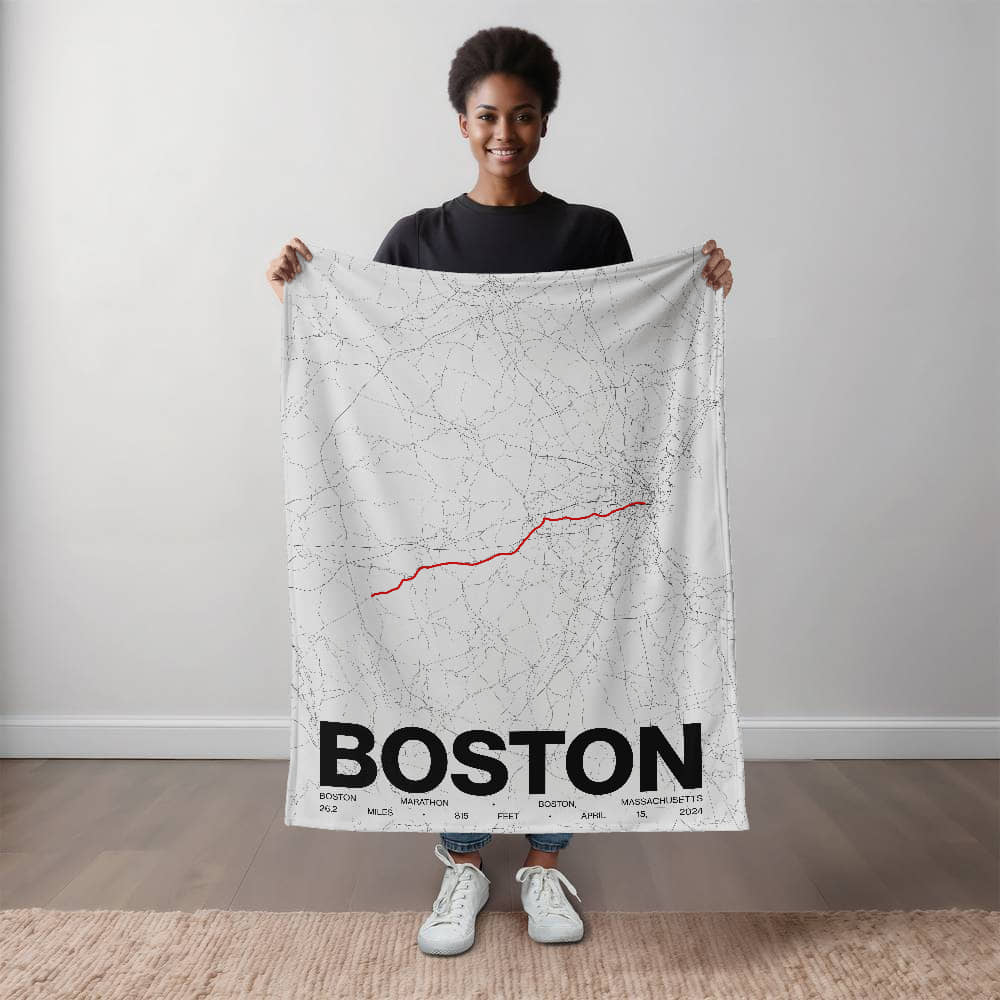 Boston Marathon Fleece Blanket