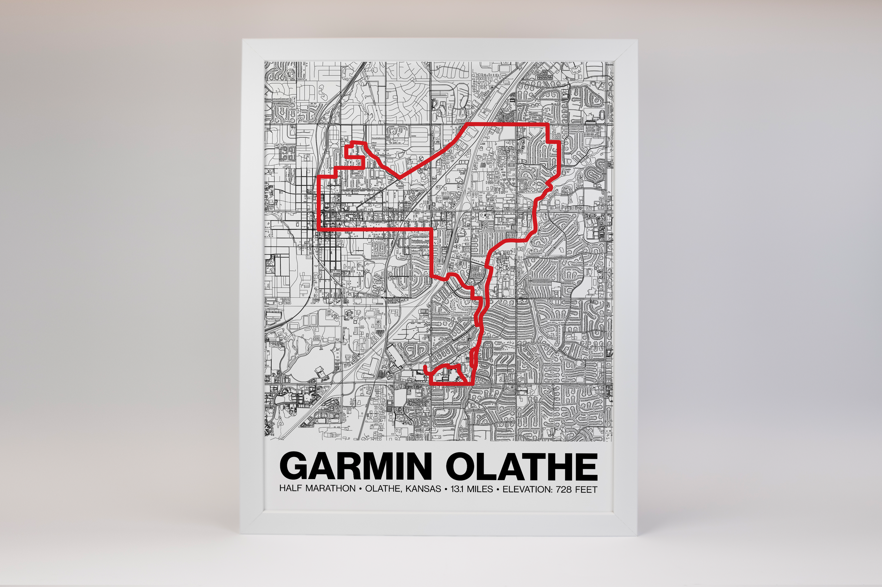 Garmin Olathe Half Marathon Poster - Grid Style